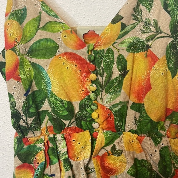 Farm Rio Eyelet Oranges Dress Size XS - Picture 8 of 16